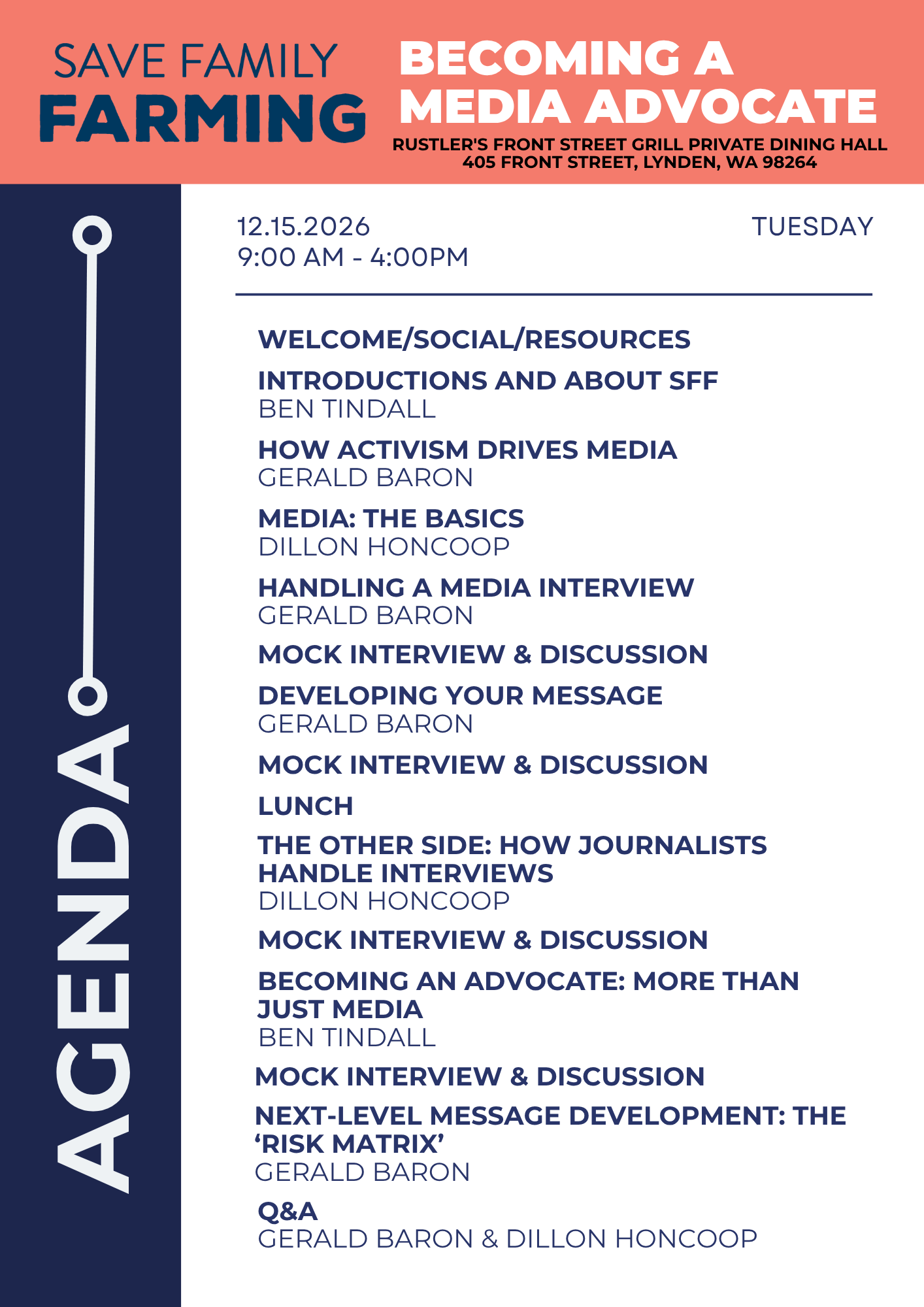 Media Training Agenda